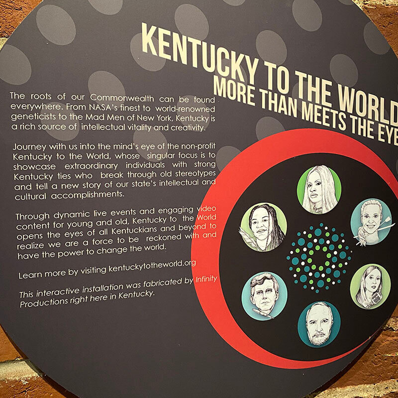 INFINITY PRODUCTIONS PORTFOLIO HOSPITALITY Exhibts Arts Entertainment Touchless Interactive Micro Theatre Kentucky to the World 010