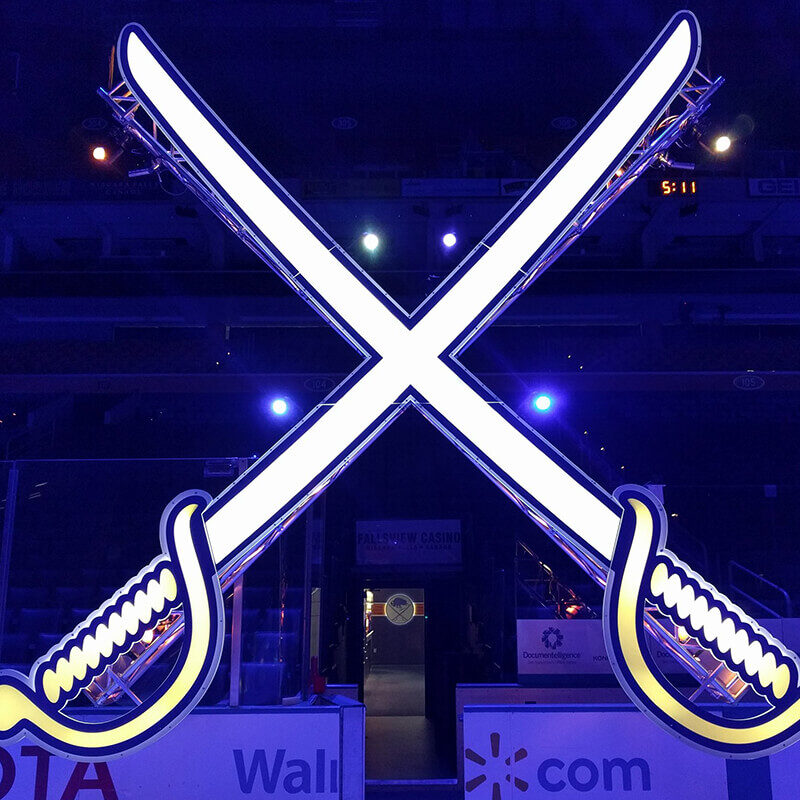 INFINITY PRODUCTIONS PORTFOLIO HOSPITALITY Marketing Displays Buffalo Sabres Logo 05