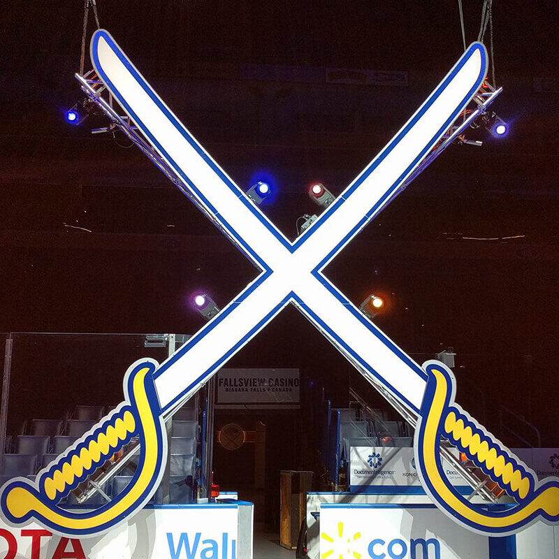 INFINITY PRODUCTIONS PORTFOLIO HOSPITALITY Marketing Displays Buffalo Sabres Logo 09