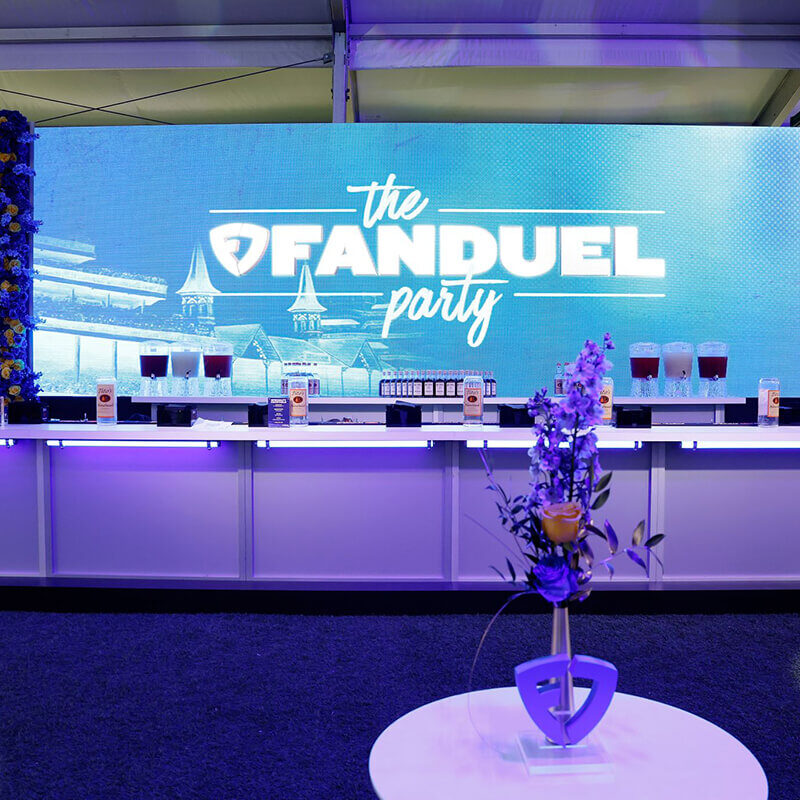 INFINITY PRODUCTIONS PORTFOLIO Marketing Displays Episode 1 Fan Duel 2024 Derby Oaks Party 02